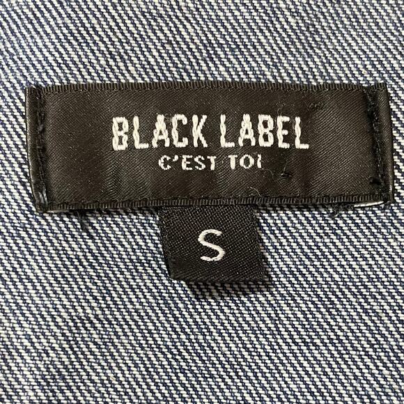 Black Label by C'Est Toi Distressed Denim Jean Jacket - Blue - Small - Picture 8 of 10